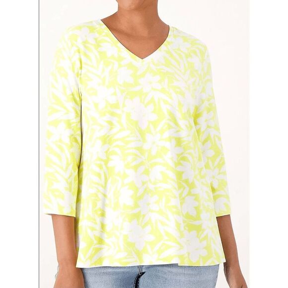 Denim&Co Tops - CITRON A565674 Denim & Co. Essentials Favorite Jersey Knit Top XS